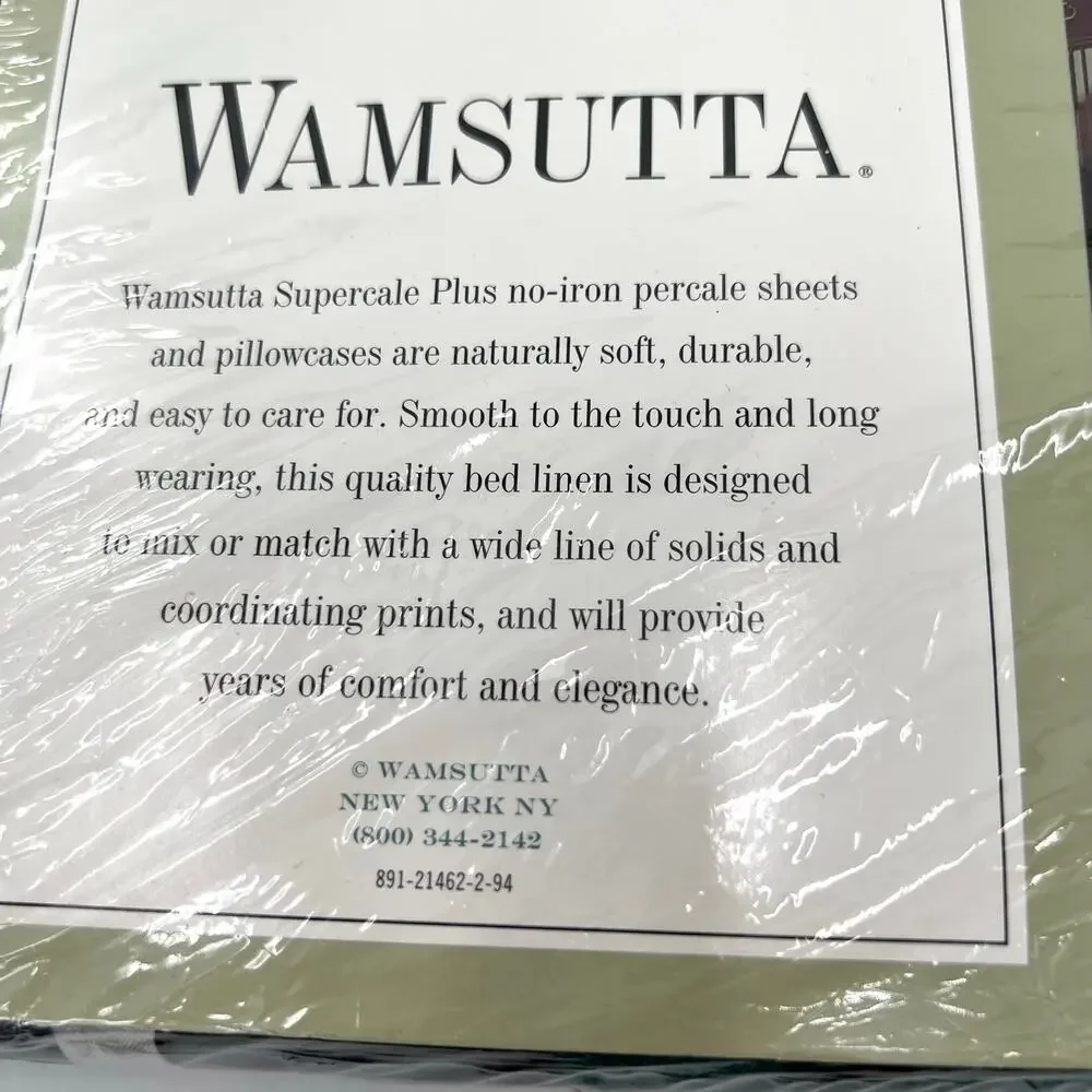 Vintage Wamsutta Supercale Plus 200 Thread Count plaid sheet set